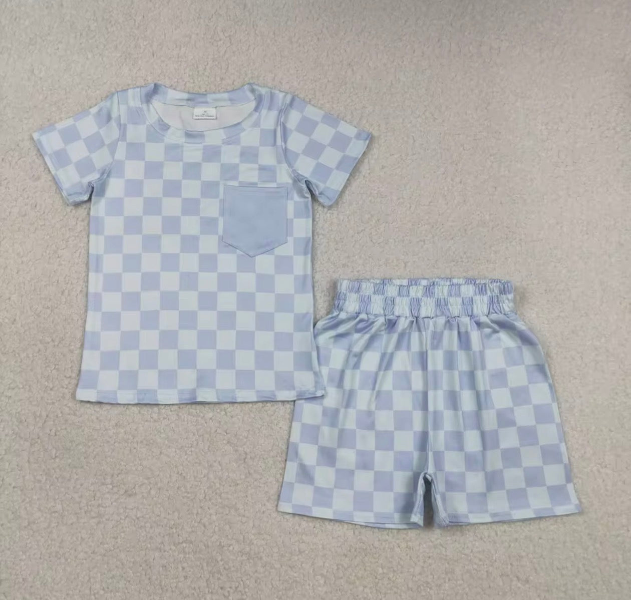 BOYS • Bluebell Checkered Short Set