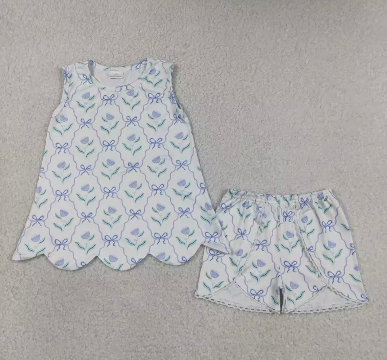 GIRLS • Lavender Garden Scallop Set