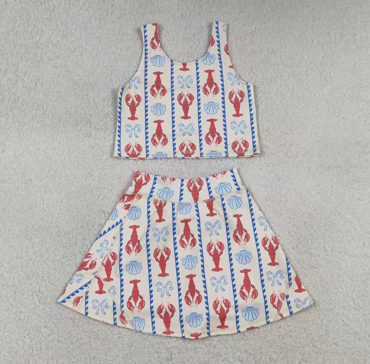 GIRLS • Seaside Lobster Skirt Set